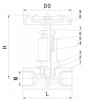 J13针型截止阀结构图