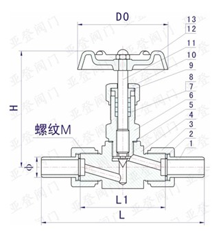 J23W针型阀结构图