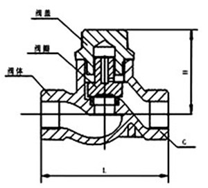 H11W/T内螺纹止回阀结构图