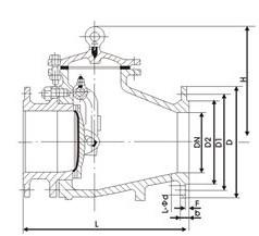 PH44H排渣止回阀结构图